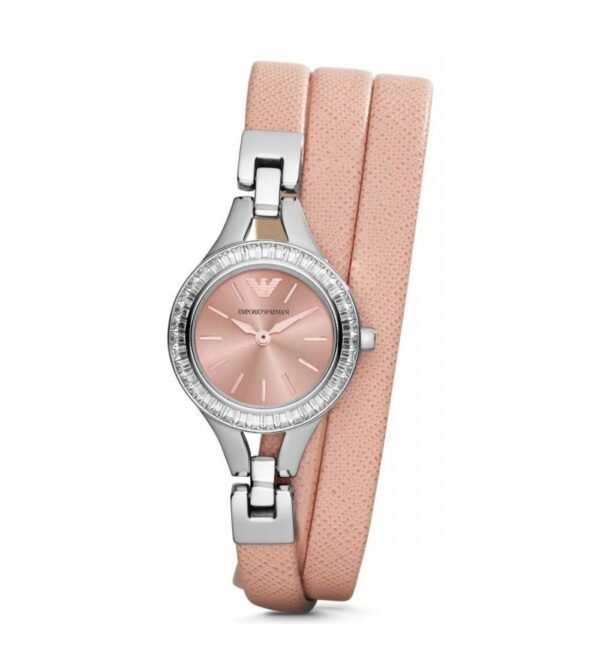 Emporio Armani Women’s Classic AR7364 Peach Leather Watch