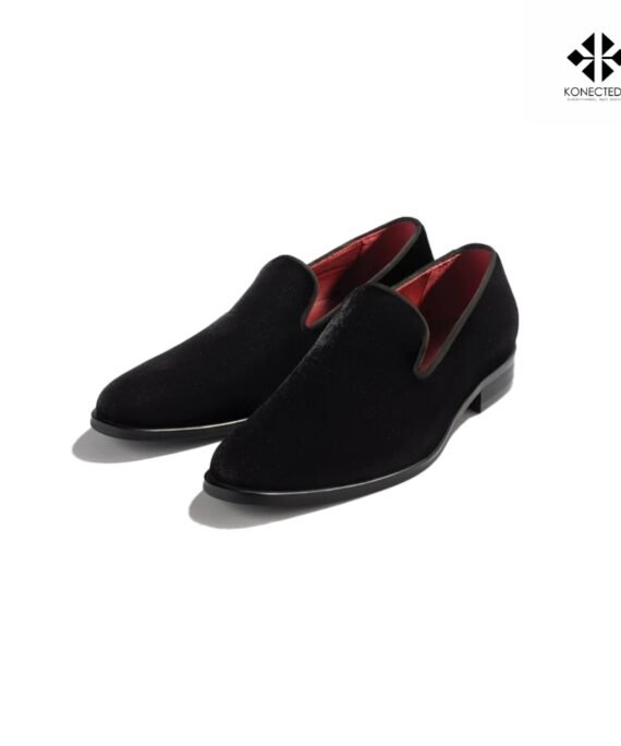The Black Tux Velvet Slip-On Loafers