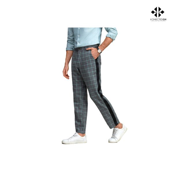 SHEIN Men Windowpane Print Contrast Side Seam Tailored Pants - Image 3