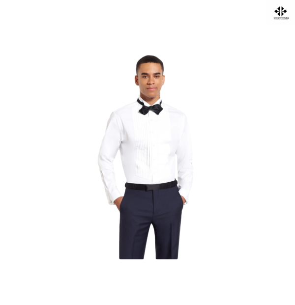 The Black Tux Cotton Wing Classic Fit Tip Shirt - Image 2