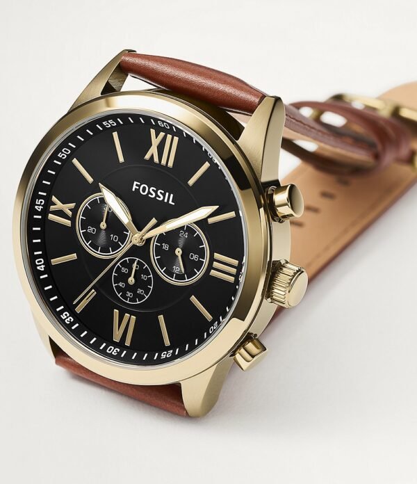 Fossil Flynn Chronograph Brown Leather Watch - Image 3