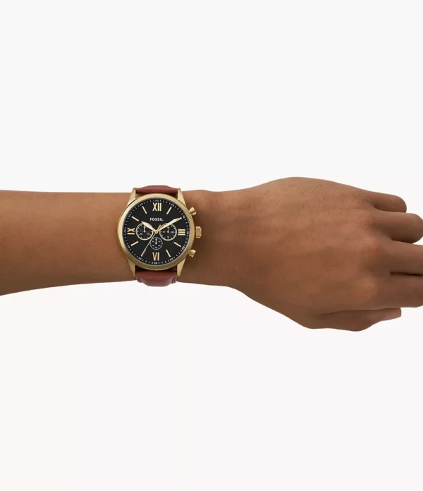 Fossil Flynn Chronograph Brown Leather Watch - Image 4