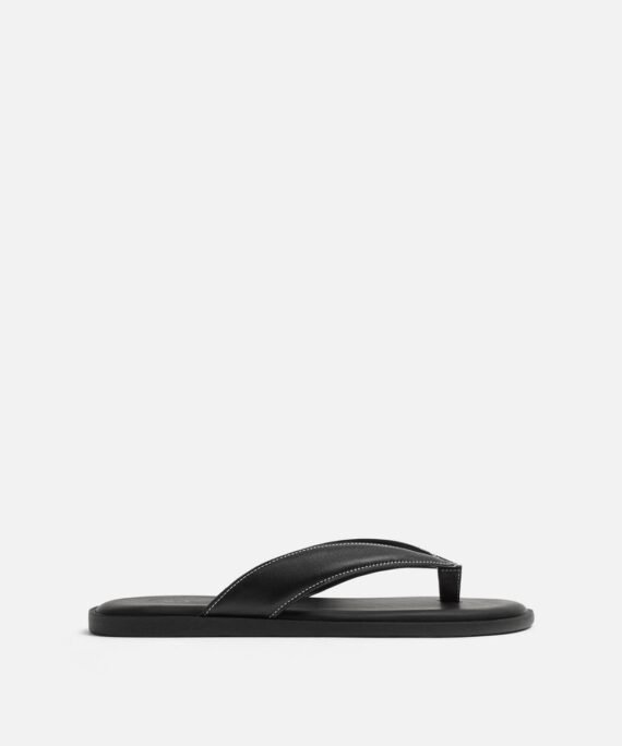 Zara Leather Sandals with topstitching