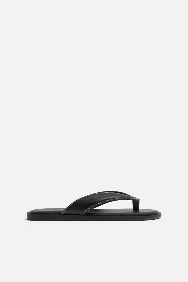 Zara Leather Sandals with topstitching
