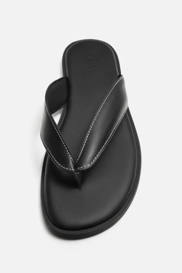 Zara Leather Sandals with topstitching - Image 2