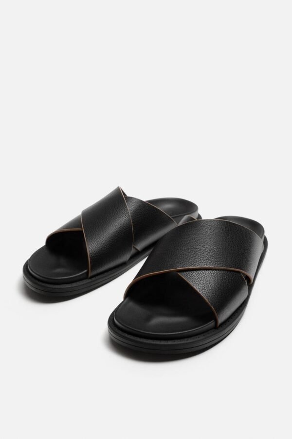 Zara Criss-Cross Leather Sandals - Image 4
